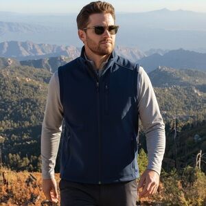 LL Bean Men’s Soft Shell Vest Size Small Regular Navy Blue Full Zip